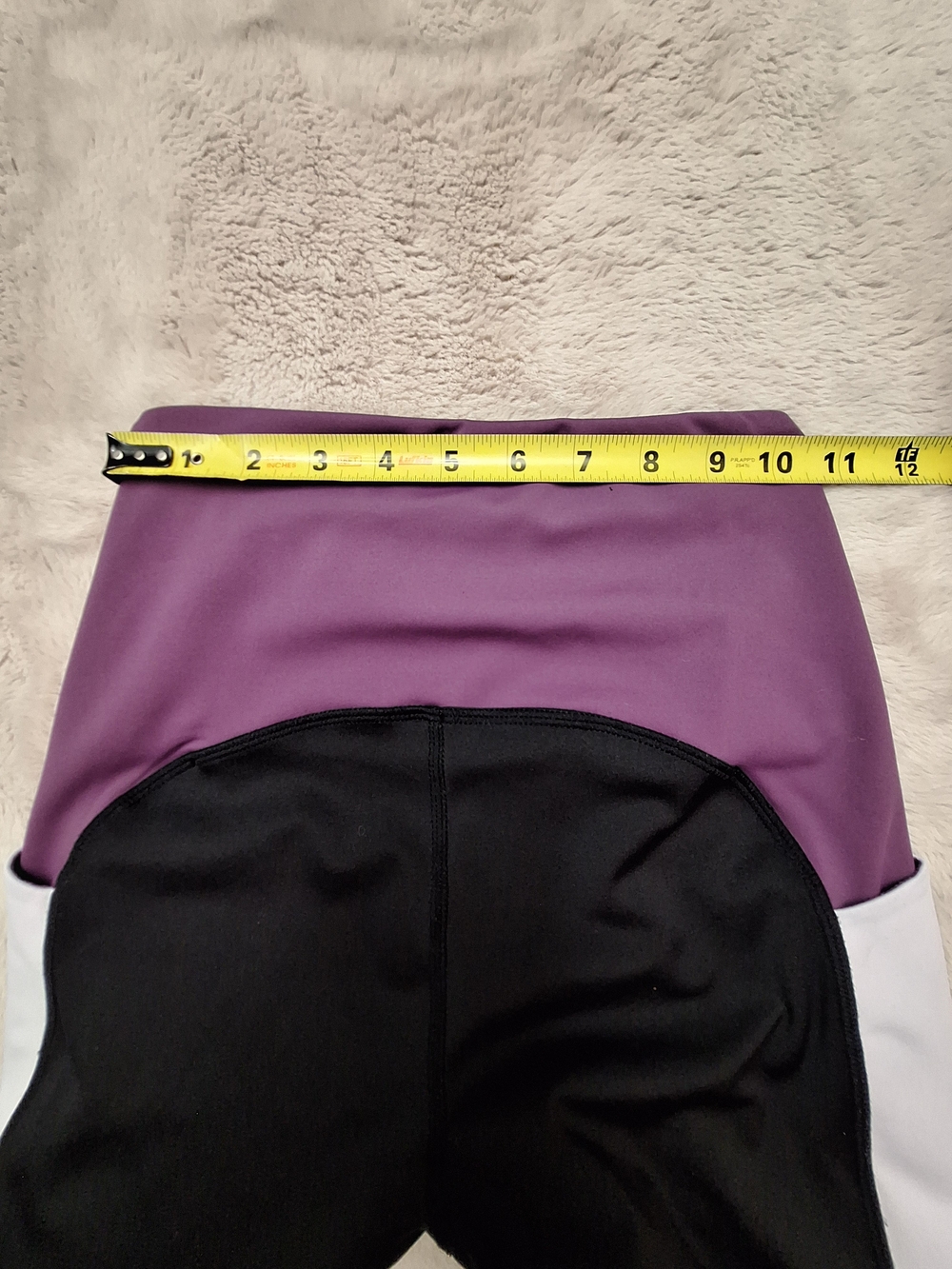 Move Theology Women’s XS Black White Purple Colorblock Ankle High Rise Leggings - Picture 5 of 8